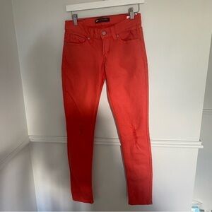 𝅺levi Skinny Orange Jeans Sz 25